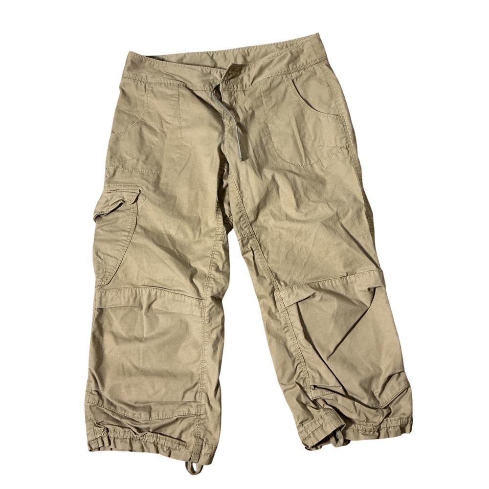 The North Face Hiking Utility Cargo Capri Pants Womens M Tan Khaki Gorpcore